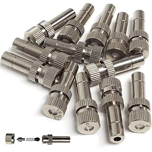 Misting Nozzles for Outdoor Cooling System 10pcs Mister Nozzle Atomizing Misting Sprayer Fog Nozzles for Garden, Humidification, Landscaping, Dust Control, 0.024Inch (Size : 0.6mm)