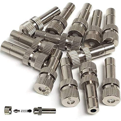 Misting Nozzles for Outdoor Cooling System 10pcs Mister Nozzle Atomizing Misting Sprayer Fog Nozzles for Garden, Humidification, Landscaping, Dust Control, 0.024Inch (Size : 0.6mm)