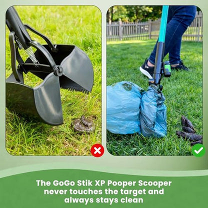 GoGo Stik XP Consumer Reports #1 Rated Ergonomic Scooper 2024, 2026. Quick, Clean, & Convenient Pro Pooper Scooper for All Dog Pet Waste Cleanup. Use Store Bags or Heavy Dootie Bags. - size: 1 Count (Pack of 1)