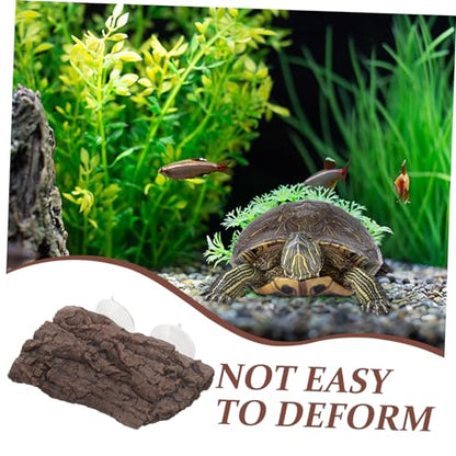 balacoo Turtle Resin Floating Platform Basking Area for Aquarium Turtle Tank Rocks Tortoise Basking Platform Suction Cups