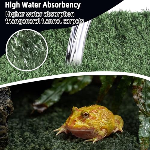 kathson 2Pcs Reptile Carpet Mat,35.4 x 17.7 in Terrarium Bedding Substrate Liner,Tortoise Imitation Rainforest Crawler Mats for Snakes Bearded Dragon Gecko Chameleon Turtles Iguana - color: 2PCS（XXL）：35.43 X 17.71 in