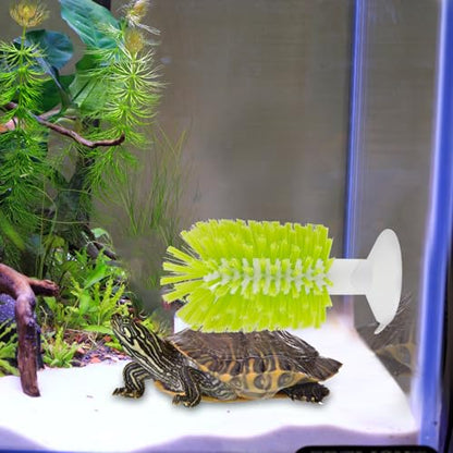 Turtle Brush with Suction Cup Turtle Shell Cleaning Brush Turtle Scrub Scratcher Turtle Exfoliate Brush Pet Bristle Cleaner Toy Tank Accessories Tool Supplies for Cleaning Glassware Bottles Dirt Mud
