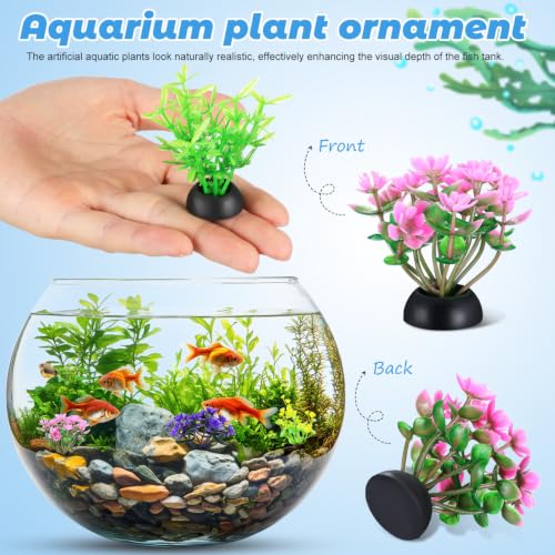 PATKAW Terrarium Plants 20pcs Miniature Aquarium Plants Mini Fish Tank Grass Tiny Greenery Ornament for Micro Landscape Bonsai Food Serving Plate Decorations Mixed Style Terrarium Decor