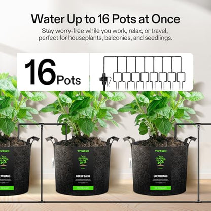 VIVOSUN Automatic Drip Irrigation Kit, Smart Watering System | 16 Drip Emitters, 4mm Fast Flow, App-Controlled, Quiet 15W Pump - style: Smart Drip Irrigation