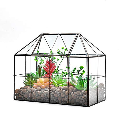 Large Glass Terrarium House Planter – Succulent Plant Glass Greenhouse with lid 9.8"X7.9"X5.9" NA