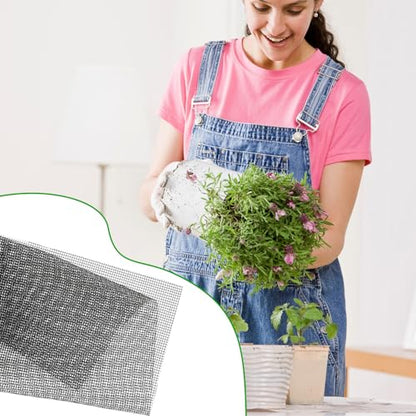 lasuroa 15pcs Flower Pot Hole Netting Mesh Pad, 30x20cm/11.8x7.8 Inch Bonsai Eye Mesh Drainage Screens Plant Pot Drainage Meshes Plant Accessories Kit Screen Meshes Preventing Substrate Leakage