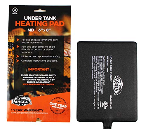 Pangea Reptile Heat Mat (Medium, 6x8, 10-20 gal), Black (UTH6x8) - size: Medium 6x8" (10-20 gal)