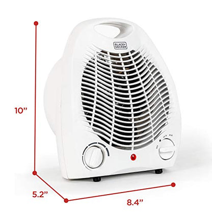 BLACK+DECKER Personal Desktop Heater, 1500 Watts, BHD101W, White | Space Heater for Office Desk, Home Office & Personal Use Desk, 2 Heat & Fan Only Settings, Adjustable Thermosta
