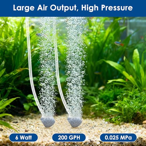 AquaMiracle Quiet Aquarium Air Pump 200/317/475GPH High Pressure Commercial Air Pump Pond Aerator Bubbler Hydroponics Air Pump Oxygen Pump - size: For Tanks up to 600 Gal