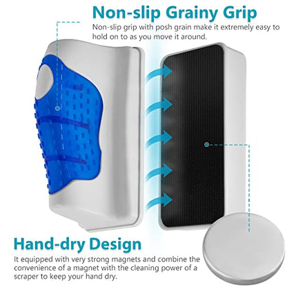 Magnetic Aquarium Fish Tank Glass Algae Scrapers Glass Cleaner Scrubber Clean [Blades Attachment, Floating, Scratch-Free, Non-Slip, Magnetizing] S - color: Dark Blue