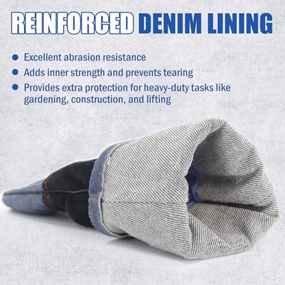 IC ICLOVER Animal Handling Gloves, Snake Bite Proof Gloves, Double Leather | Cat, Dog Training, Bird, Falconry, Snake Reptile Handling, Animal Control, Reinforced Palm Padded, Anti Bite Scratch Gloves - color: M -14inch