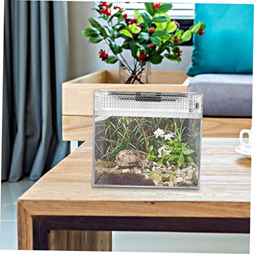 Breathable Reptile Feeding Box Lightweight Breeding Container with Ventilation for Safe Transport of Geckos Snakes and Small Pets