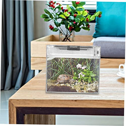 Breathable Reptile Feeding Box Lightweight Breeding Container with Ventilation for Safe Transport of Geckos Snakes and Small Pets