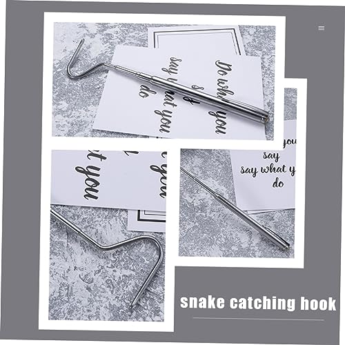 Mipcase 2pcs Retractable Snake Catching Hooks Reptile Tool Snake Grabber for Wild Catching and Feeding Bowl Handling