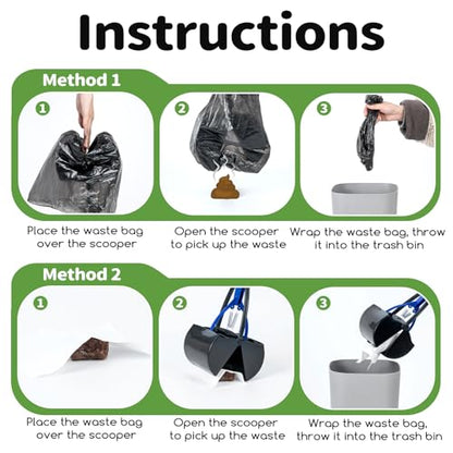 32" Long Handle Dog Pooper Scooper with Bag Attachment for Large/Small Dogs | Long Handle,Foldable,Easy to Clean,No Need to Bend Over, Suit for All Surface