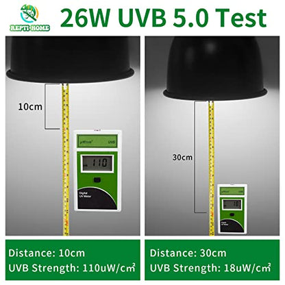 UVB Reptile Light 5.0, 26W Tropical and Sub-Tropical UVA UVB Bulb for Reptiles, Tropical Terrarium Compact Fluorescent Lamp, Reptile UVB Light Bulb for Chameleons, Iguanas, and Turtles - size: 5.0-26