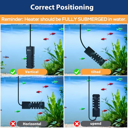 AquaMiracle Submersible Aquarium Heater with LED Digital Temp Display, Fish Tank Heater with Dry-Run & Over-Temp Protection, for Freshwater Saltwater Aquariums(50W/5-10Gal) - size: For 5-10 Gal Tank