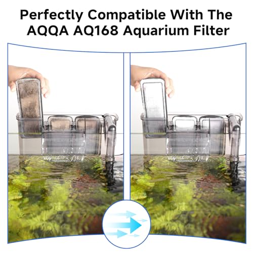 AQQA 16 Packs Aquarium Filter Cartridges with Activated Carbon - Remplacement Fish Tank Filters Cotton - size: 16 PCS Carbon Cartridge
