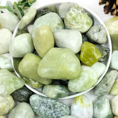 5lbs Jade Pebbles for Indoor Plants, 2-3 Inch Natural River Rocks | High Polished Outdoor Decorative Stones Vase Filler Fish Tank Aquariums Landscaping Garden Outdoor and Indoor DIY - color: Jade, size: 5 Pounds