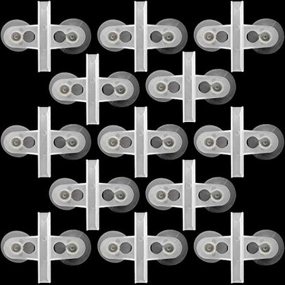 OIIKI 16PCS Aquarium Fish Tank Divider with Suction Cup, White | Silica Gel Sucker Holders, for Fish Tanks Glass Cover Separating Divider Support Clip Bracket