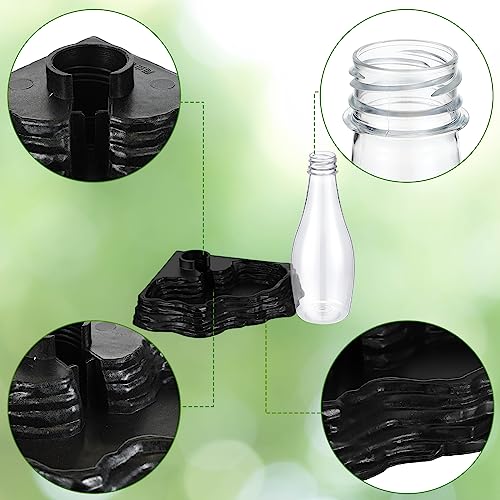 Mumufy Reptile Water Feeder, 2 Pack, Automatic Water Dispenser, 13.5Oz, for Bearded Dragon, Terrarium, Turtle, Geckos, Frog - color: black, clear