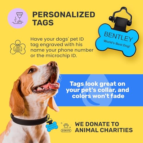 The Original Silicone Silent Dog Tag - Personalized Engraved Soundless Pet ID - As Seen On Shark Tank - Durable - Never Fades - Bone - Red - color: Red, size: Bone