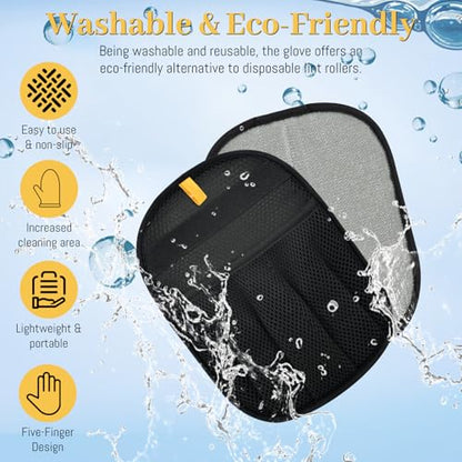 Pet Hair Removal Glove for Cats & Dogs, Upgrade 5-Finger Magic Brush Pet Hair Remover Tool, Electrostatic Reusable Grooming Mitt for Laundry, Couch, Carpet & Car Seat