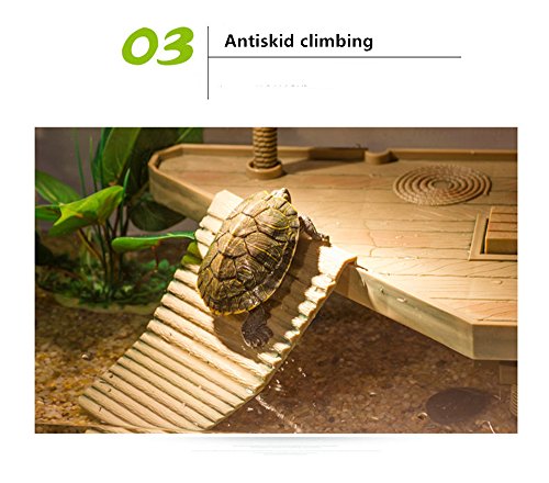 Aquarium Fish Tank Underwater Landscaping Resin Tortoise Turtle Reptiles Terrace Bridge Decorations Ornaments Accessories Floating Turtle Island Basking Platform (Large)