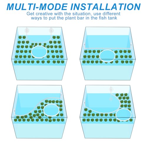 Aquarium Floating Plant Corral with Fish Feeding Ring, Floating Plant Fence for Aquarium Accessories, Separates Floating Plants, Auto-Adjusts Height with Water Level, Suitable for All Aquariums.