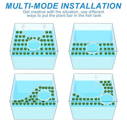 Aquarium Floating Plant Corral with Fish Feeding Ring, Floating Plant Fence for Aquarium Accessories, Separates Floating Plants, Auto-Adjusts Height with Water Level, Suitable for All Aquariums.