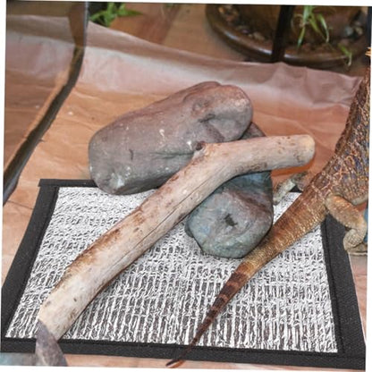 Happyyami Insulation Pad Reflective Film Under Tank Heater for Reptiles Reptile Heating Pad for Snake Lizard Turtle Efficient Heat Tape - size: 16.00X16.00X0.10CM