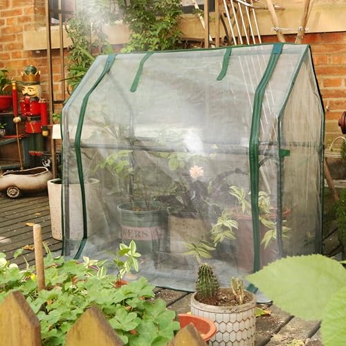 Gardzen Mini Greenhouse with Mesh Cover 36.2"(L) x18.9(W) x33.3(H) | Portable Outdoor Greenhouse, Enhanced Ventilation, Ideal for Spring, Summer & Fall - size: 36”(L) x18”(W) x33”(H)