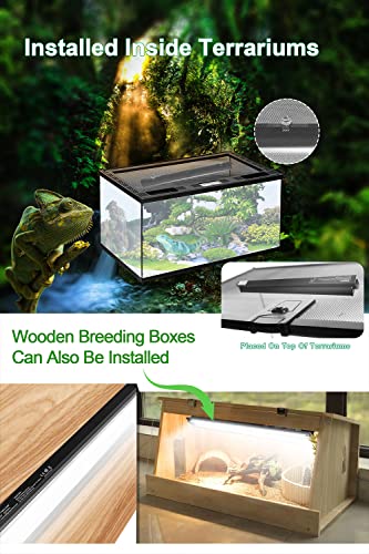 UVB Light for Reptiles, 12 Inch T5 10.0 UVB Reptile Light Fixture 8W, High Output UVA UVB Linear Lamp with Replaceable Bulb for Bearded Dragons, Tortoises & Lizards - size: 12 In