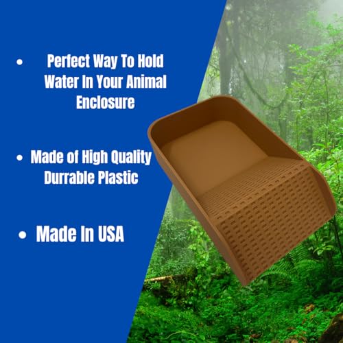 Hermit Crab Watering Pool | Platform Pool Accessory with Access Ramp for Hermit Crabs | 6.5" x 4" | Made in USA (Fresh Only, Tan) - color: Fresh Only, Tan
