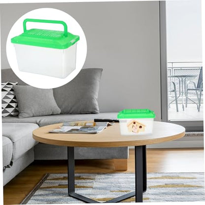 GALPADA Portable Turtle Feeding Box Transparent Reptile Habitat for Hamsters and Goldfish Easy to Small Fish Tank Excellent Visibility for Pet Transport and Observation