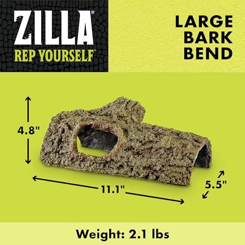 Zilla Pet Reptile Bark Bends Terrarium Decor, Large - size: Large, 5"L x 10.75"W x 5.5"H