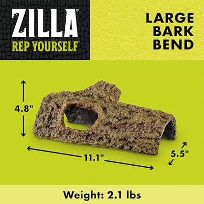 Zilla Pet Reptile Bark Bends Terrarium Decor, Large - size: Large, 5"L x 10.75"W x 5.5"H