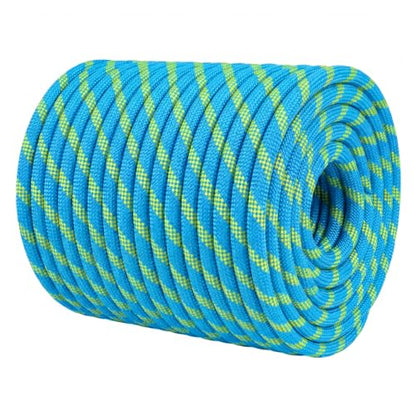 1/2 Inch Arborist Rigging Rope (150 Ft) | 9,000 lbs MBS Double Braid Polyester Bull Rope | ASTM F2116 Certified Static Line for Tree Removal, Heavy Limb Lowering & Utility Hoisting - Blue - size: 1/2IN x 150 FT, style: Blue Fluorescent Green