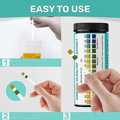pH Test Strips for Urine and Saliva - 150 Litmus Paper Strips | Includes 150 pH test strips with a 4.5 to 9.0 range for fast urine and saliva testing with an easy color chart.