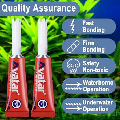 EIGTWEN 3pcs Aquarium Glue for Plants and Rocks, Reef Glue,Safe & Non-Toxic - size: 3 pcs