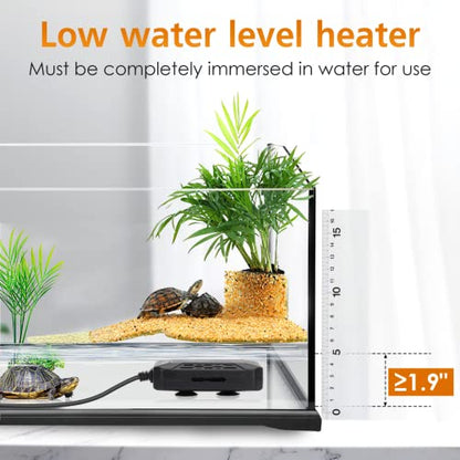 AQQA Aquarium Submersible Heater for Fish Tank,LED Temperature Display and Built-in Thermometer,External Controller Temperature Control Range 59℉-93℉,Safety Control Protects 50W
