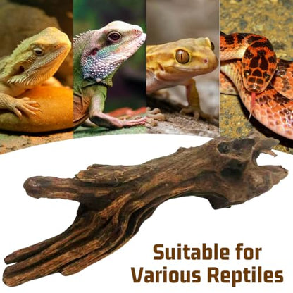 Hamiledyi Reptile Wood Branches 16" Length Snake Climbing Branch Lizard Habitat Natural Wood Decoration Bearded Dragon Climbing Accessories for Leapord Gecko