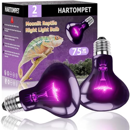 75W Purple Reptile Night Light Bulb, Moonlight Heat Lamp | Promotes Natural Nighttime Behaviors for Chameleons, Lizards, Snakes & Turtles, Gentle Night Heat, Ideal for Reptile Habitats - color: Moonlight Heat Lamp, size: 75W Upgraded - 3.1"