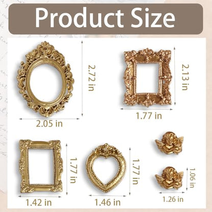 Miniature Dollhouse Accessories 4 Pcs Dollhouse Picture Frames Doll House Furniture for Handmade Lovers and 1:12 Scale Dollhouse Enthusiasts(Gold) - color: Gold Frames