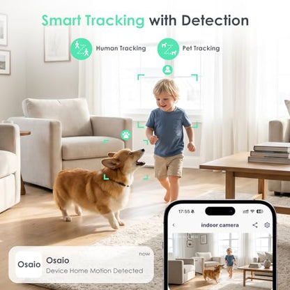 YOTON Indoor Security Camera 4pcs, 2K 360° Wi-Fi Baby Monitor & Pet Camera w/Motion Tracking, 2-Way Audio, Night Vision, SD/Cloud, Compatible with Alexa & Google Home, 2.4/5GHz - size: 4-pack