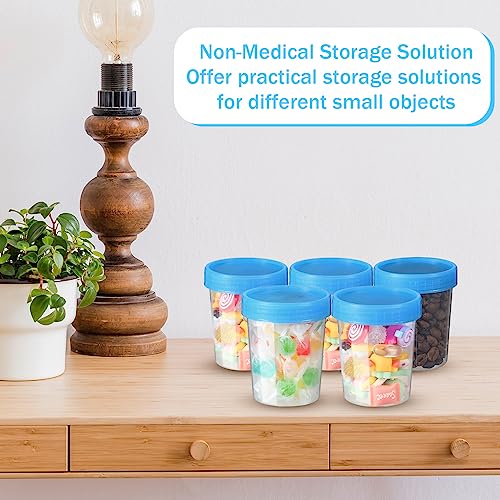 Geiserailie 100 Pcs Urine Cups 4oz Disposable Specimen Container,Blue | Pee Cups for Testing, Leak Proof Screw on Lids for Safe Urinalysis Pee Stool Sample Collection Analysis - color: Blue