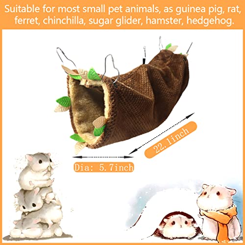 Leftstarer Pet Hammock and Tunnel Set, Soft Cashmere for Small Pets, Suitable for Guinea Pigs, Rats, Ferrets, Hamsters, etc., 22.1x9.1in - color: 4.Tunnel