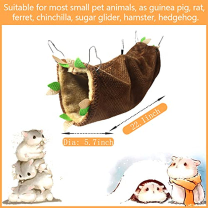 Leftstarer Pet Hammock and Tunnel Set, Soft Cashmere for Small Pets, Suitable for Guinea Pigs, Rats, Ferrets, Hamsters, etc., 22.1x9.1in - color: 4.Tunnel