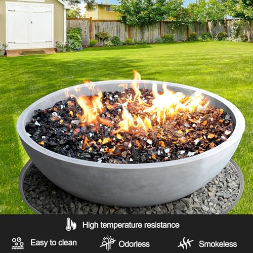 20 Pounds Fire Glass 1/2 Inch High Reflective Tempered Firepit Glass | Onyx Black Rocks for Fireplace, Fire Pit Table, Fire Bowl and Landscaping & DIY Crafts - color: Onyx Black, size: 1/2 inch, 20lb