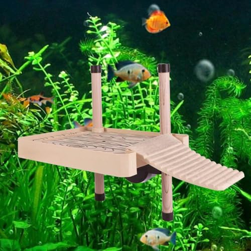 Turtle Basking Platform Floating Dock for Reptile Aquarium Sunbathing and Climbing Accessories(S)